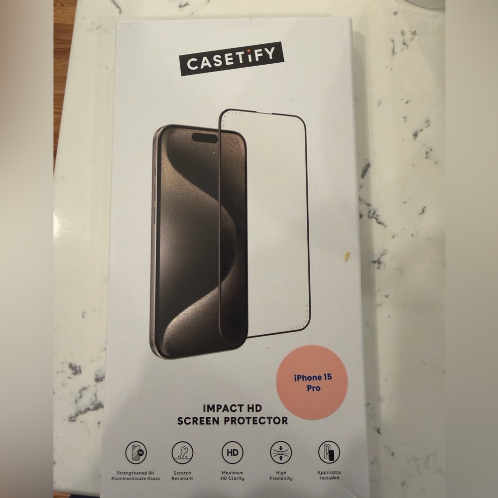 Casetify Impact HD Screen Protector for iPhone 15 Pro - Black